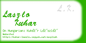 laszlo kuhar business card